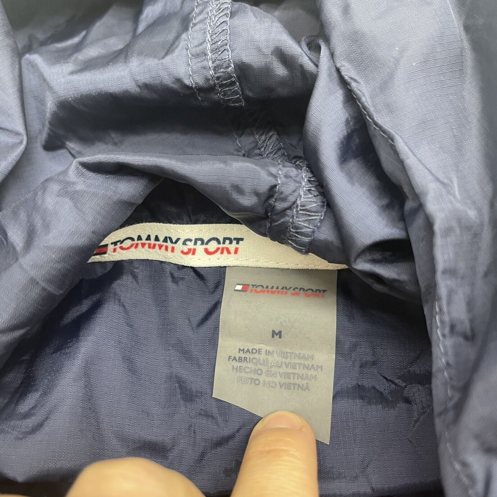 Tommy Hilfiger Sport Navy Blue Back Print Windbreaker Jacket Mens