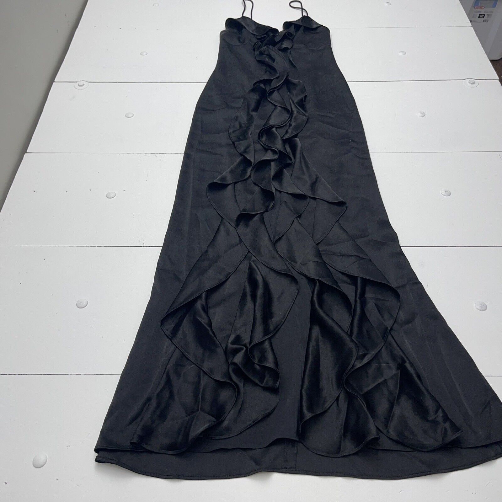 Alice & Olivia Mayer Black Ruffle Maxi Dress Women’s Size 2