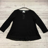 Lauren Ralph Lauren Black Linen Long Sleeve Essential Shirt Women Size L NEW