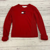 Vintage Tommy Hilfiger Logo Red Ribbed Long Sleeve Knit Sweater Women Size M