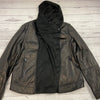 Vince Camuto Black Asymmetrical Zip Up Hood Lamb Leather Moto Jacket Size XL NEW
