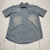 Lucky Brand Chambray Pearl Snap Short Sleeve Youth Boys Size Large Graphic Back