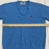 Vintage Sears Blue V-Neck Sweater Dragon Logo Men Size Medium