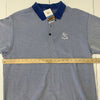 CSA Vintage Mens Blue Striped Kansas City Royals Polo Short Sleeve Size Large