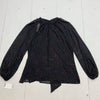 Trina Turk Womens Black Rainbow Long sleeve blouse size Large