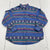 Vintage Cabin Creek Multicolor Aztec Stripe Long Sleeve Button Up Women's Size L