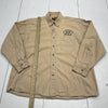Vintage Camp Creek Grolsch Tan Long Sleeve Button Up Mens Size Large