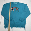 INXX CO Blue Knit Girl Power Distressed Sweater Mens Size Small