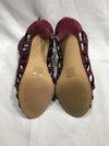 Sole Society Portia Crimson Suede Caged High Heel Sandals Women Size 5 M NEW QVC