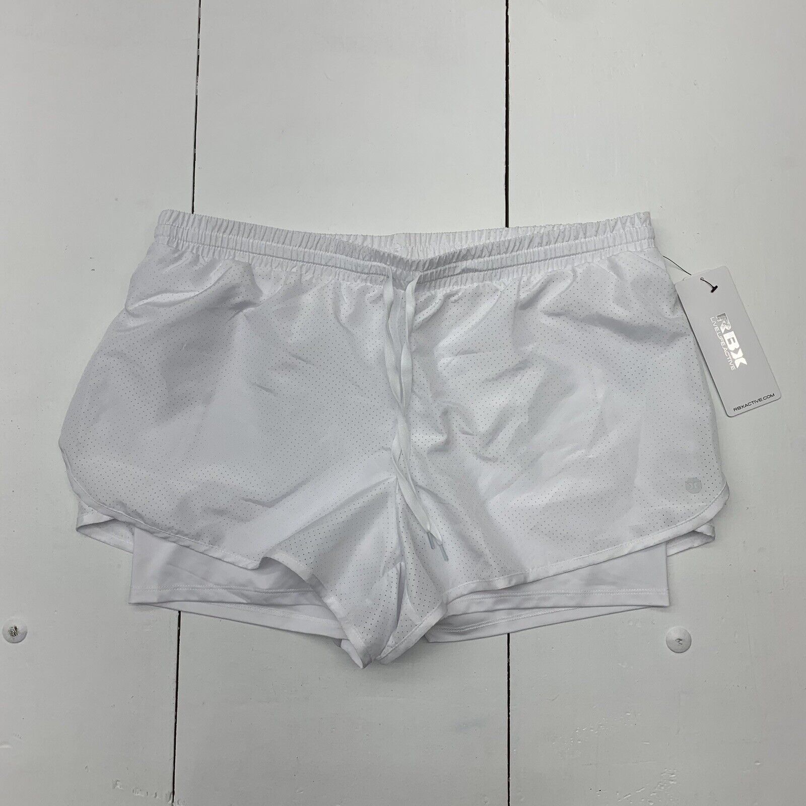 RBX womens White Athletic Shorts Size Large - beyond exchange