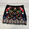 Altar’d State Black Embroidered Bird Pom Pom Mini Skirt Women’s Size Small *