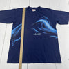 Vintage Wild Gear Blue Whale &amp; Dolphin Maui T Shirt Adults Size Large