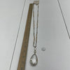 Pomina White Beaded Fashion Long Necklace With Teardrop Crystal Pendant New