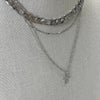 Boohoo Silver 3 Strand Chunk Necklace New