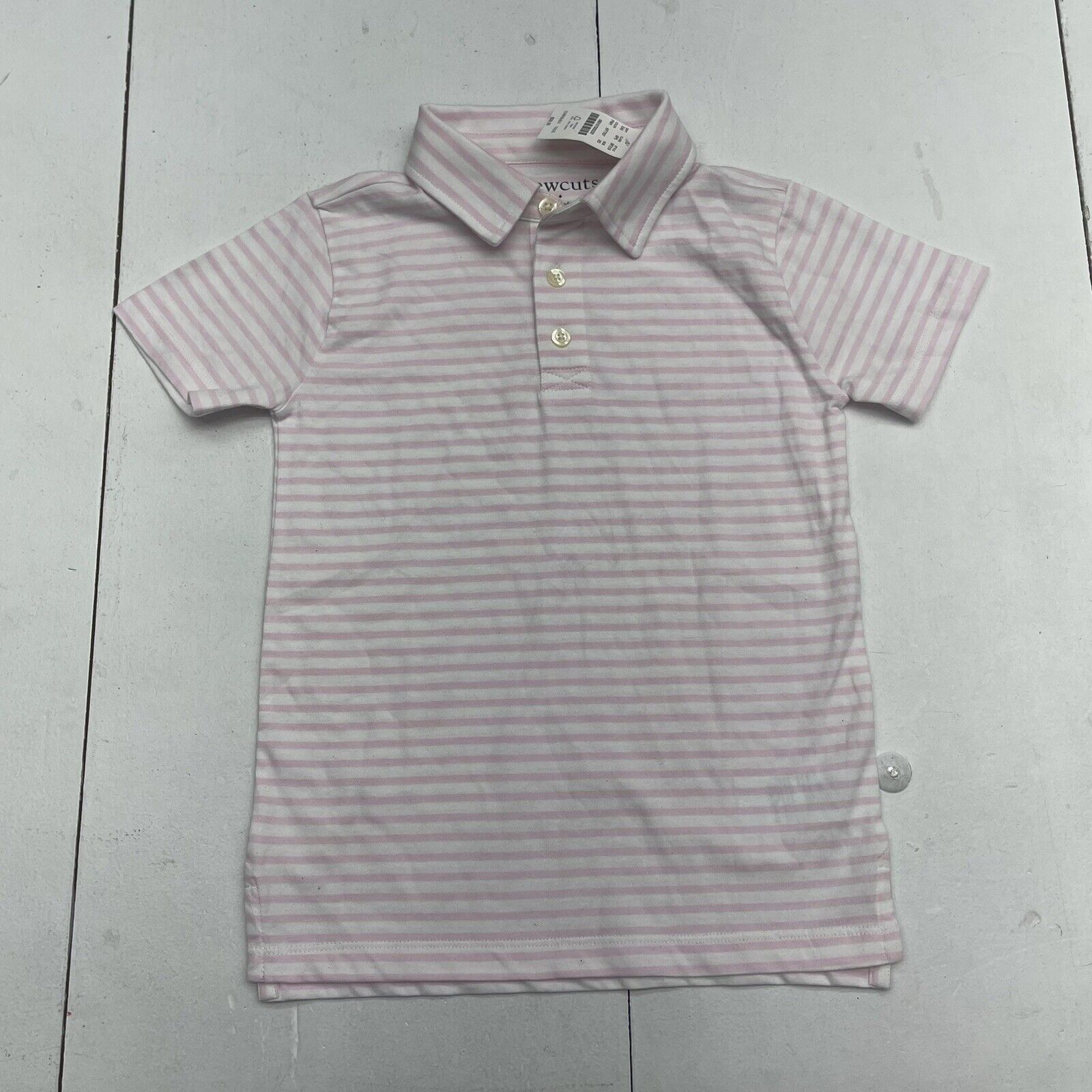 Crewcuts Pink Cotton Striped Short Sleeve Polo Youth Boys Size XS
