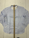 Trust Find Terry Mens Blue White Striped Long Sleeve Button Up Shirt Size Small