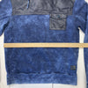 Hudson Mens blue acid wash faux leather hoodie size medium