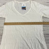 Velvet White Long Sleeve Tunic T-Shirt Women Size L Made In USA