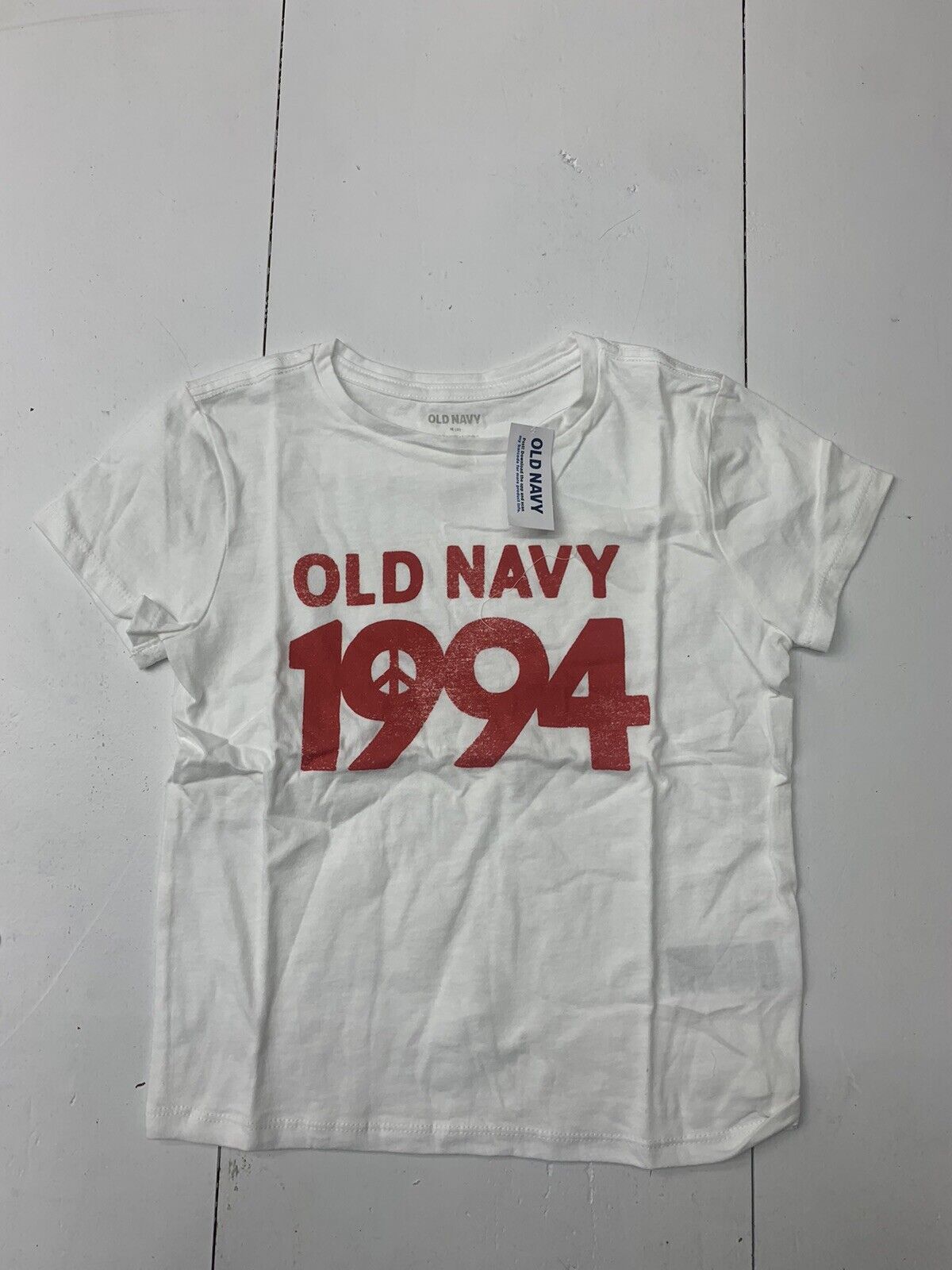 Old Navy Kids White Short Sleeve Shirt girls Size Medium