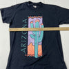Vintage Arizona Black Southwest Cactus Graphic Short Sleeve T-Shirt Adult Size M