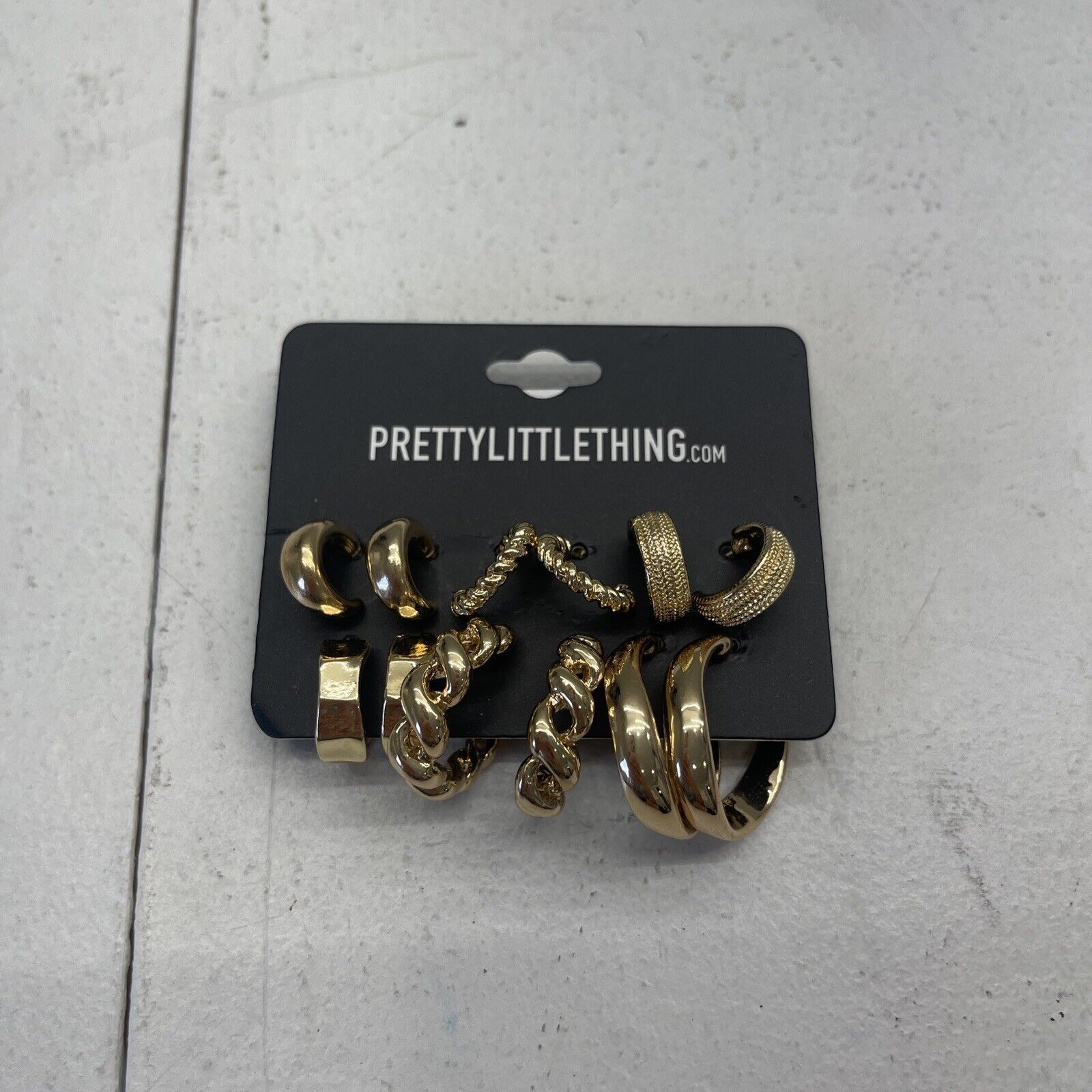 Pretty Little Thing Gold 6 Pack Good Earrings New