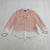 Zac & Rachel Womens Pink White Stripped Long Sleeve button up blouse size PS