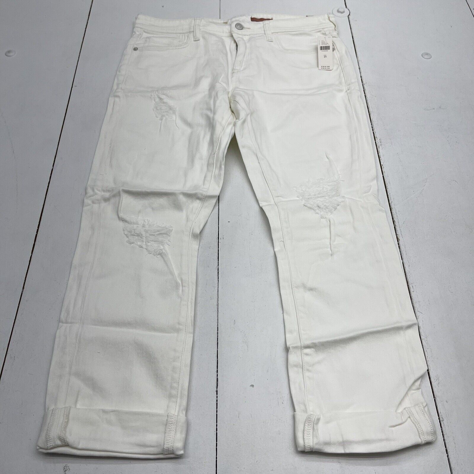 Pilcro White Distressed Slim Boyfriend Crop Jeans Women’s Size 29 New