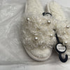 Pippa &amp; Rawls Curly Pearl White Slippers Women’s Size Medium 8/9