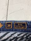 Rock Revival Mens Grey Blue Denim Jeans Size 38/30