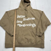 Love &amp; Farewell Brown Motto Hoodie Mens Size 2XL