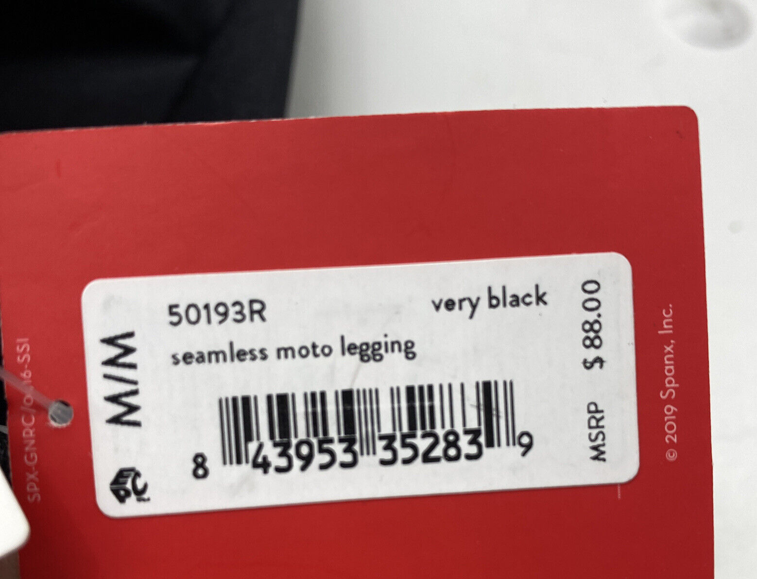 Spanx Seamless Moto Leggings 50193R Very Black Womens Size Medium