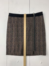 Donna Degnan Womens Brown Chevron Pront Skirt Size 12