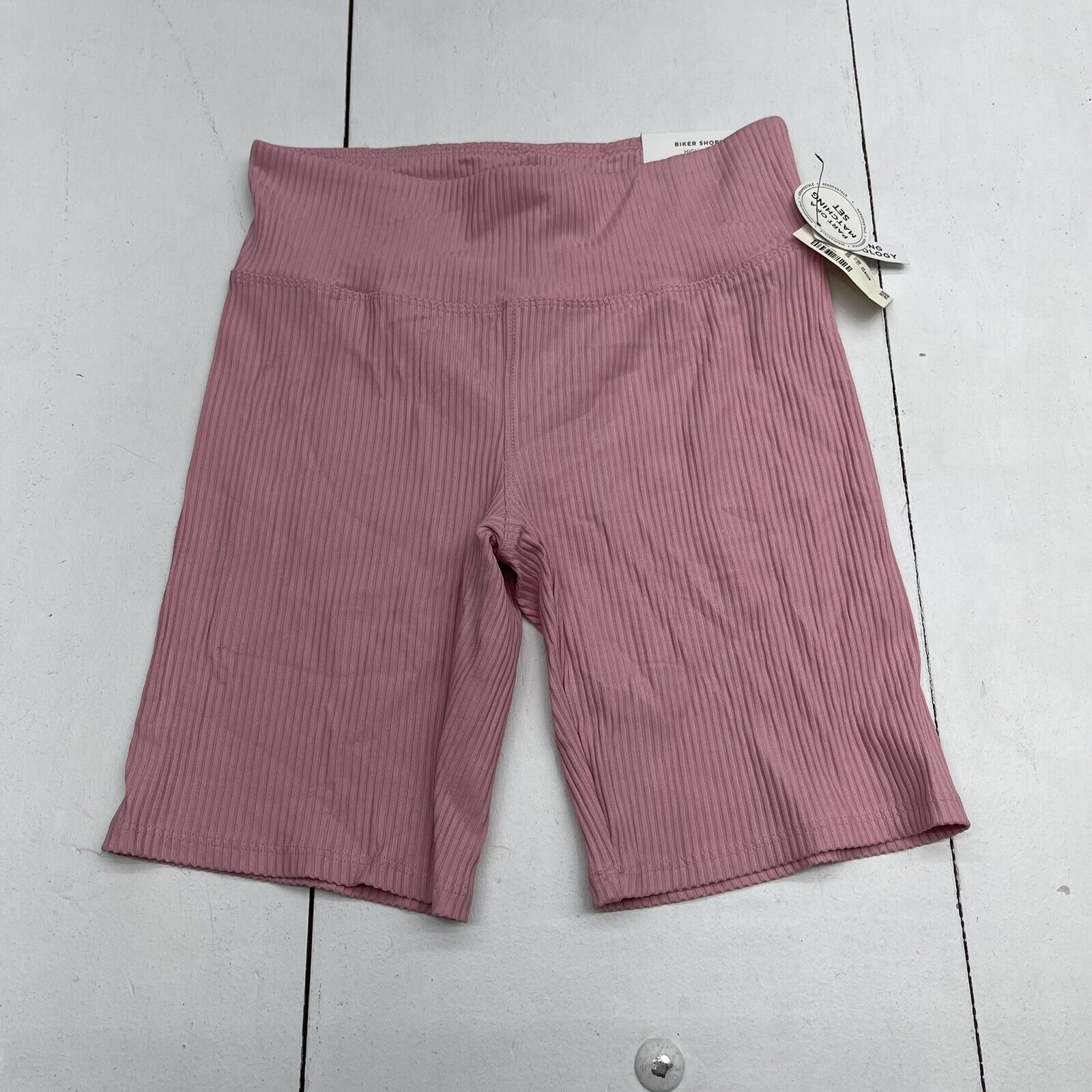Aeropostale Pink Ribbed High Rise Biker Shorts Women’s Size Small New