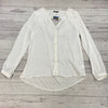 Tart Boutique White Button Up Long Sleeve Blouse Shirt Women Size L NEW
