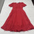 Toccin Elyse Red & Pink Stripe Pleated MIDI Dress Women’s Size 10 $595