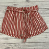 American Eagle AEO Red White Strip Bag Shorts Women’s Size 0 with Tie Belt *