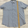 The Rail Blue White Striped Short Sleeve Button Up Shirt Men Size XL