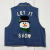 Y Not Womens Denim Christmas “Let it Snow” Vest  Size Large