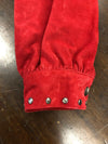 Vintage Women’s Montanaco Beautiful Red Suede Leather Jacket Studded Medium