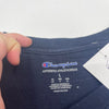 Champion Navy Blue Spellout Logo Short Sleeve T Shirt Mens Size Large