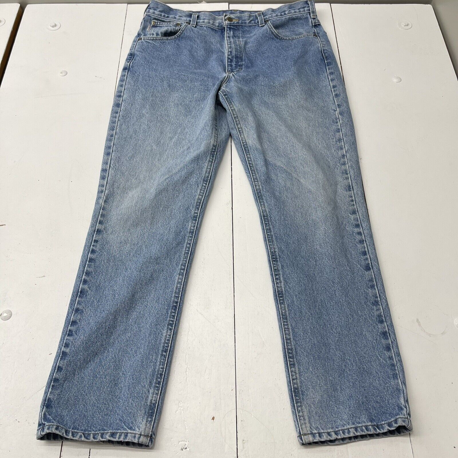 Carhartt Traditional Fit Blue Denim Straight Leg Jeans Mens Size 38x32