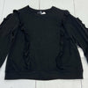 1 State Boutique Rich Black Sweater Women’s Size Small NEW Ruffle Detail *