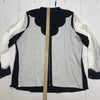 Elie Tahari Womens Black/White Long sleeve zip up blouse size XL