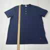 Brooks Brothers 1818 Navy 1/4 Button Short Sleeve Tee Mens Size Large
