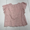 &amp; Merci Pink Eyelet Ruffle Sleeve T Shirt Women’s Size Large