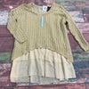 She Sky Boutique Tan Layer Knit Long Sleeve Sweater Ladies Size Small NEW *