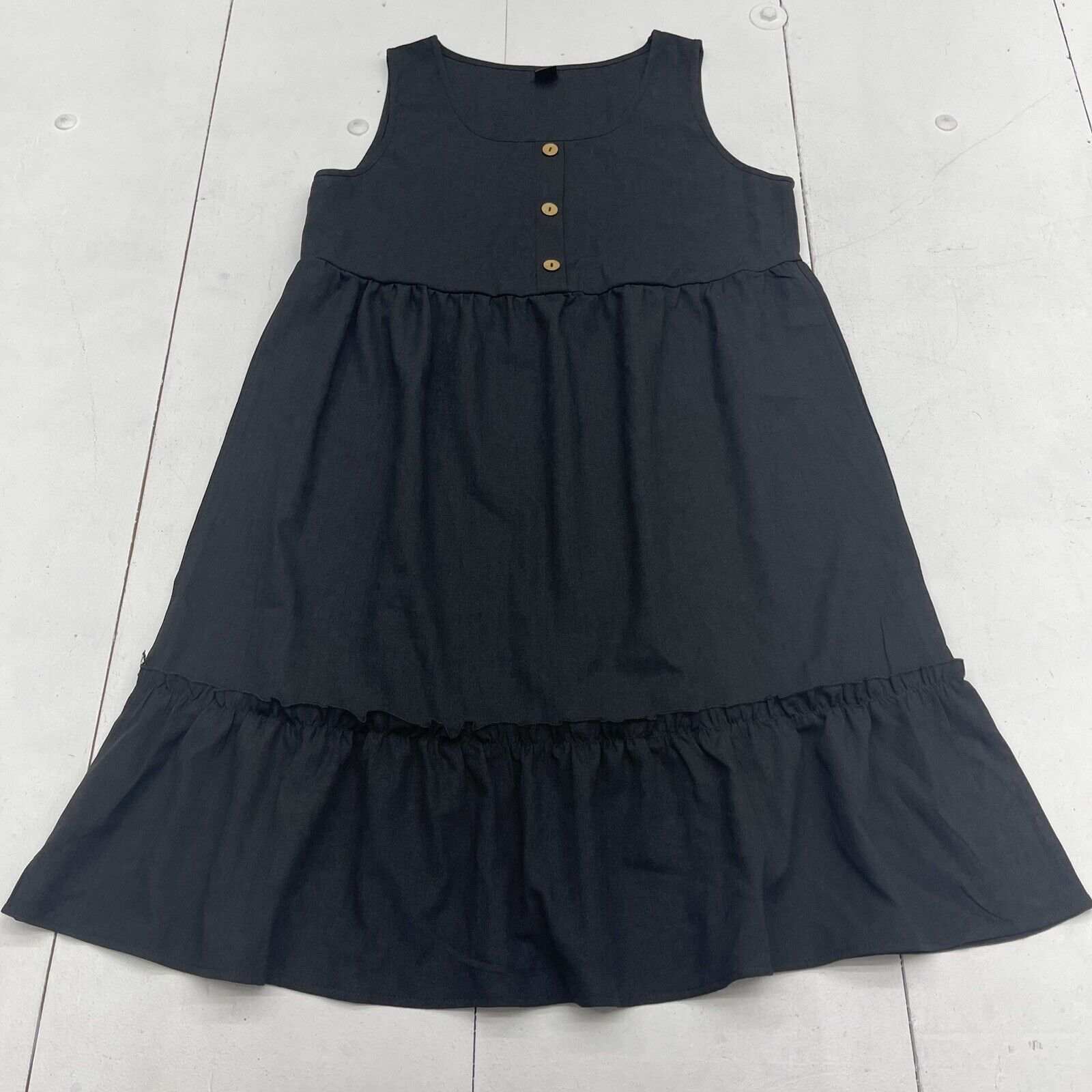Emery Rose Black Button Sleeveless Dress Women’s Medium