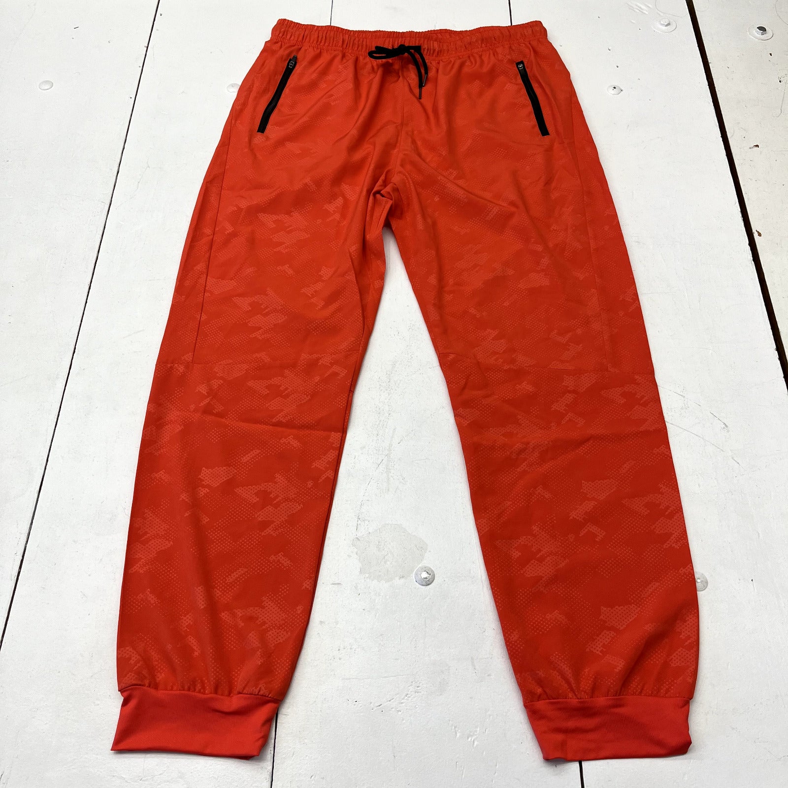 Elier Red Orange Joggers With Pockets Mens Size X-Large