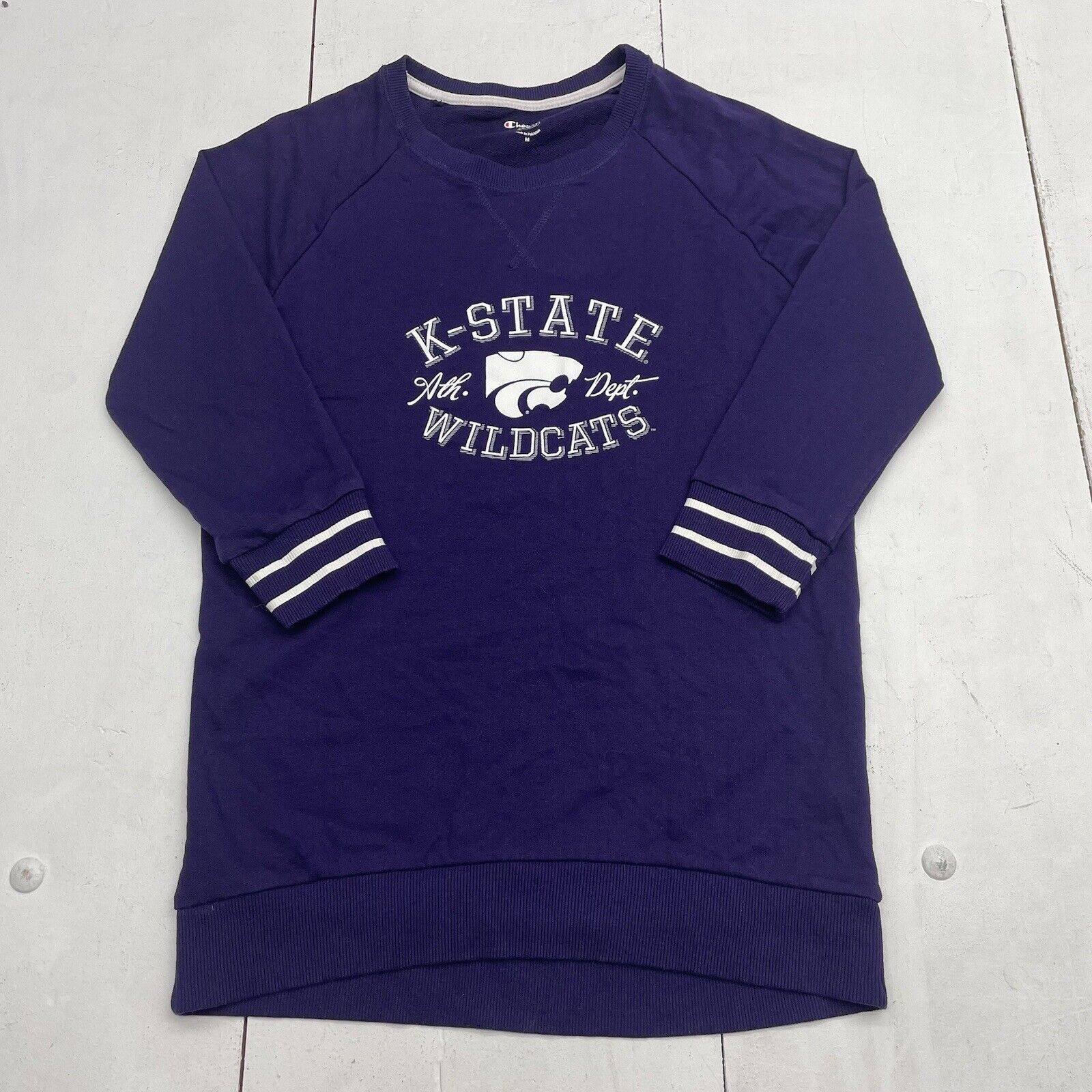 Champion Purple Kansas K-State Wildcats NCAA 3/4 Sleeve Shirt Women Size M