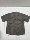 Milano Italy Mens Brown Check Short Sleeve Button Up Size XXL